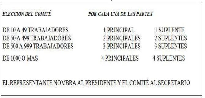 Tabla 1. Comité Paritario salud Ocupacional 