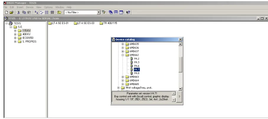 Figura 3.3 Habilitación de equipos en el software Digsi 4.87 