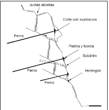 Figura 15. Pernos para sostener grupos de roca. 