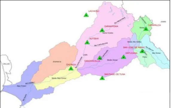 Figura 31.- Mapa de delimitación de subcuencas del río Rímac. 