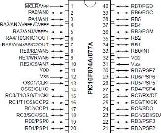 Figura 3.4. MicroControlador PIC16F877A 