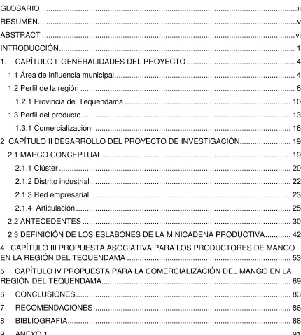 TABLA DE CONTENIDO 