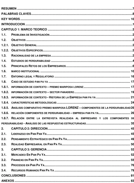 TABLA DE CONTENIDO 
