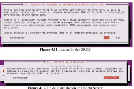 Figura 4.12 Fin de la instalación de Ubuntu Server.