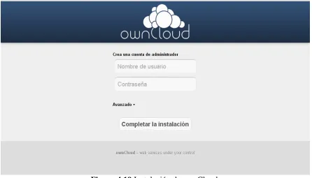Figura 4.19 Instalación de ownCloud. 