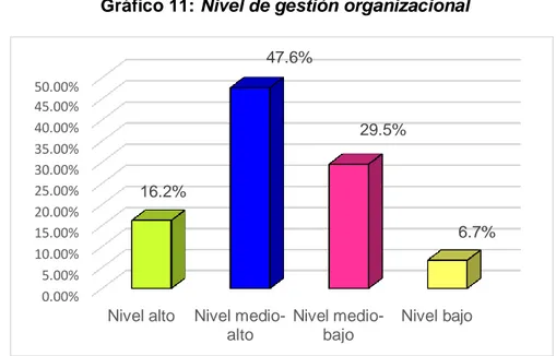 Gráfico 11: Nivel de gestión organizacional 