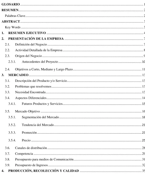 TABLA DE CONTENIDO 