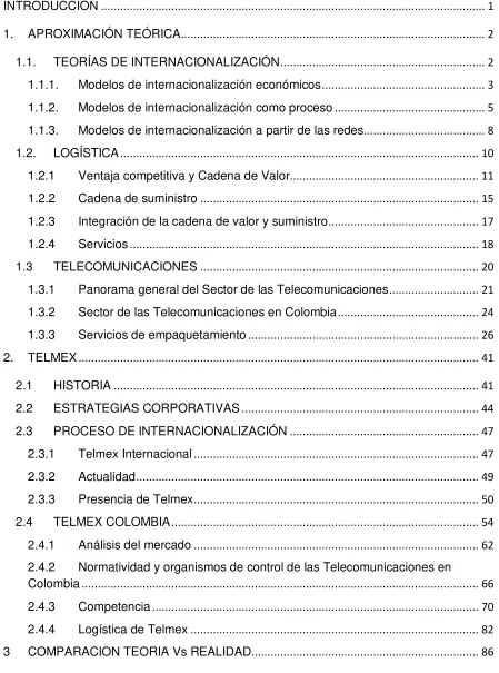 TABLA DE CONTENIDO 