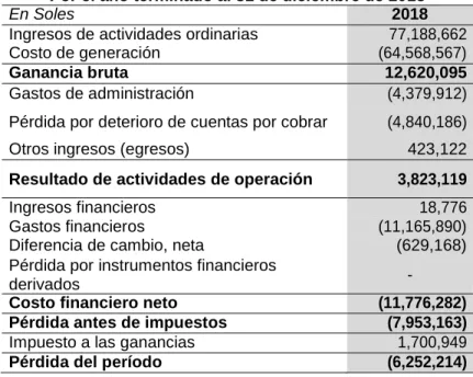 Cuadro N° 14  Estado de Resultados  (Elaboración propia) 