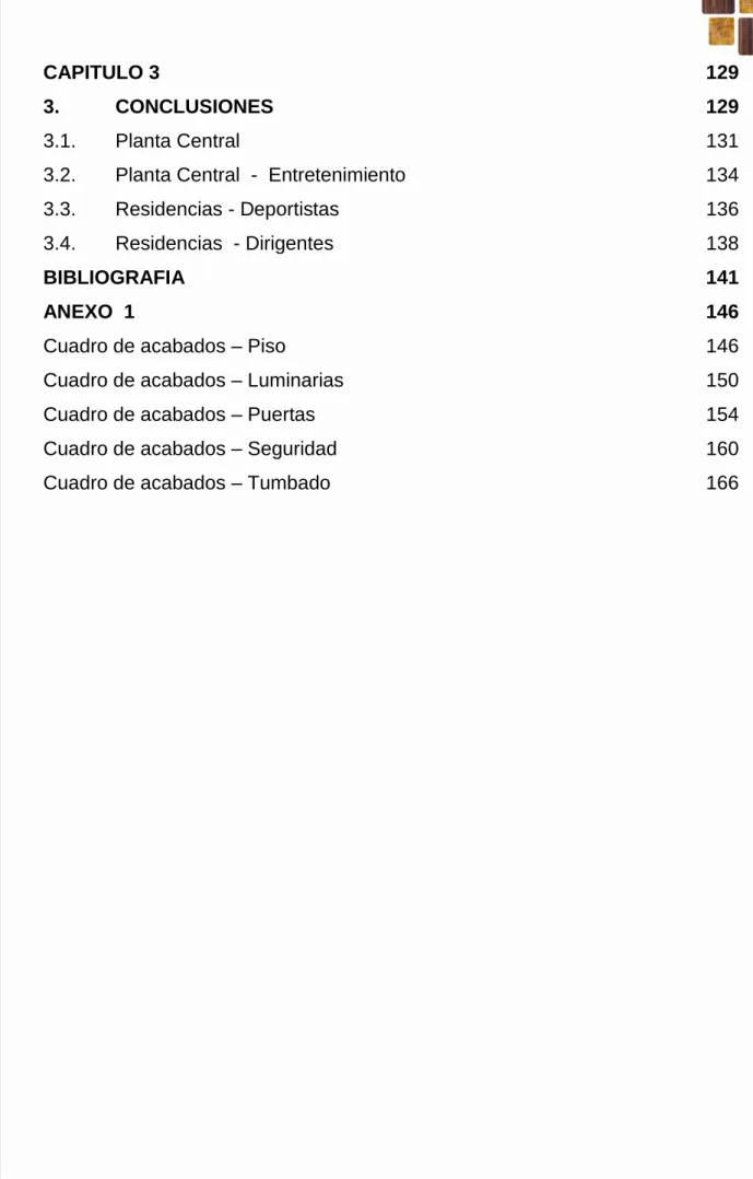 Cuadro de acabados – Piso  146