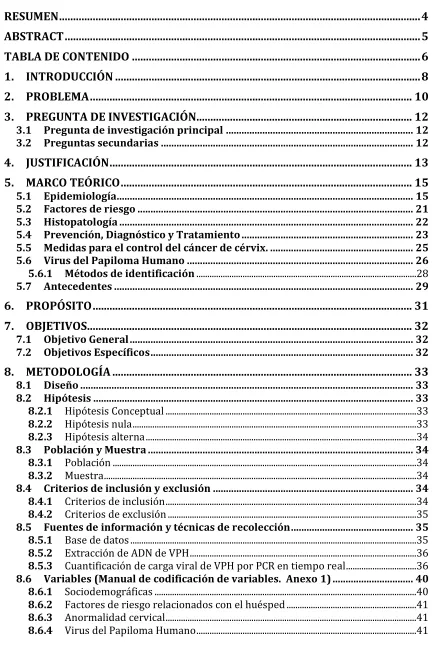 TABLA DE CONTENIDO ......................................................................................................