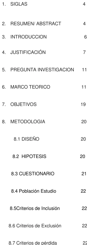 TABLA DE CONTENIDO  