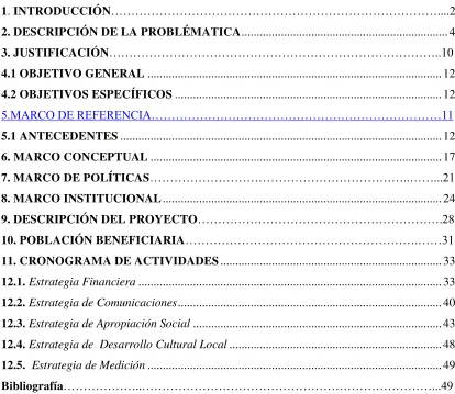 Tabla de contenido 