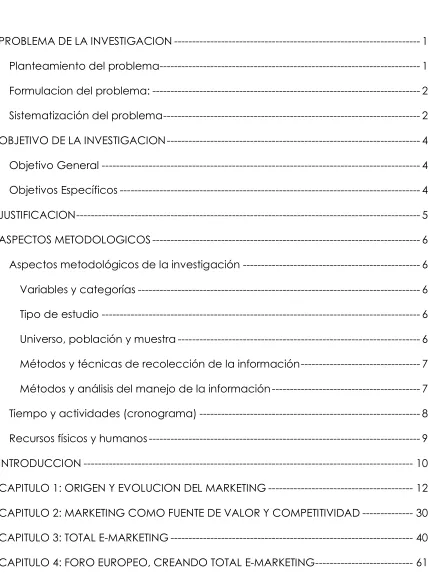 TABLA DE CONTENIDO 