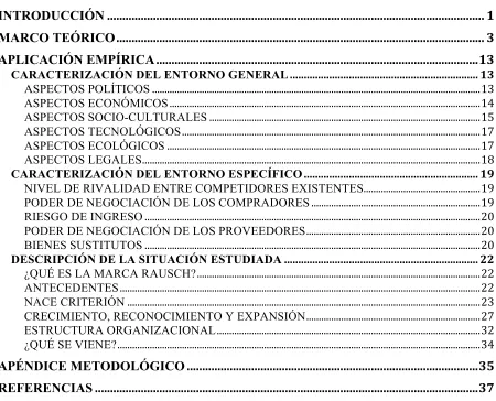 TABLA DE CONTENIDO 