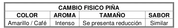 Tabla 8 - Pérdida de Líquido 