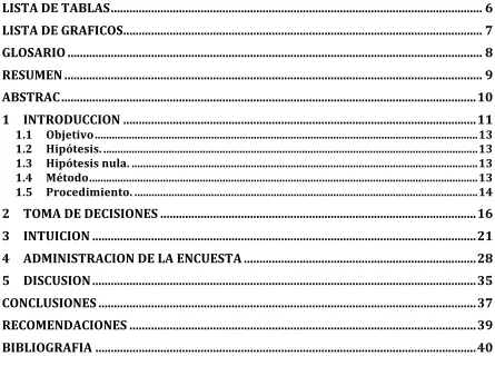 TABLA DE CONTENIDO 