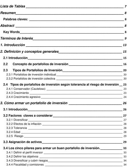 Tabla de Contenido 
