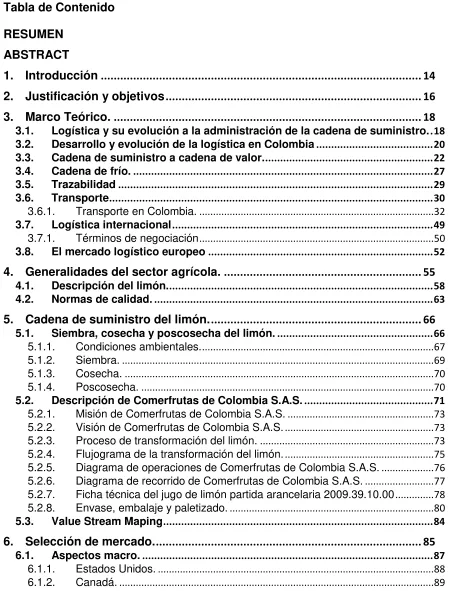 Tabla de Contenido  