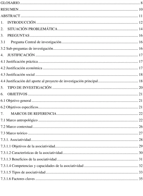 TABLA DE CONTENIDO 