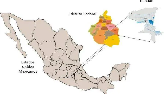Figura 1. Mapa de la localización de la delegación Tláhuac