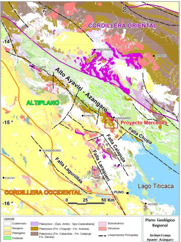 Figura 2.1: Plano geológico regional 