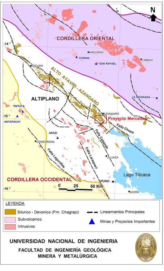 Figura 2.3: Plano geológico Alto Ayaviri – Azángaro. 