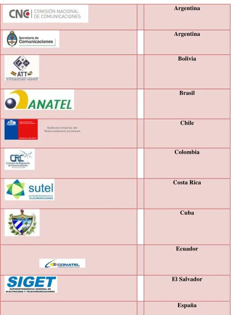 Tabla 2: Países miembros de Regulatel 
