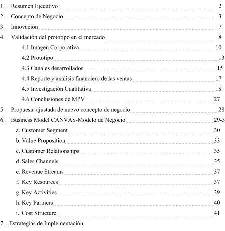 Tabla de Contenidos 