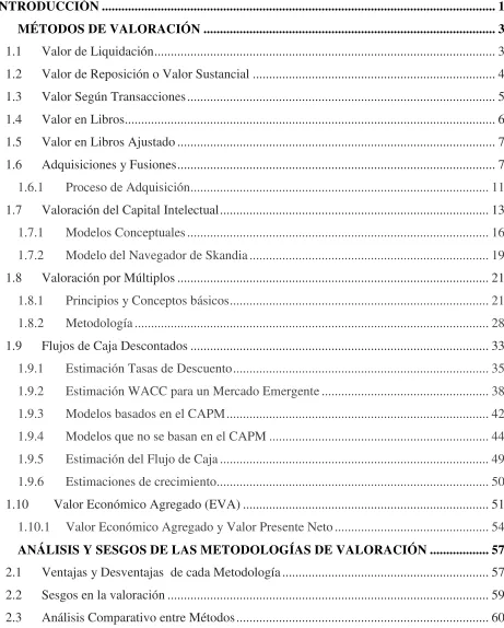 TABLA DE CONTENIDO 