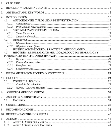 TABLA DE CONTENIDO 