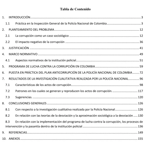 Tabla de Contenido 