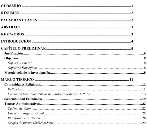 TABLA DE CONTENIDO 