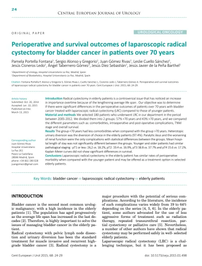 Perioperative And Survival Outcomes Of Laparoscopic Radical Cystectomy ...