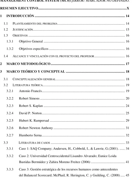 TABLA DE CONTENIDO 