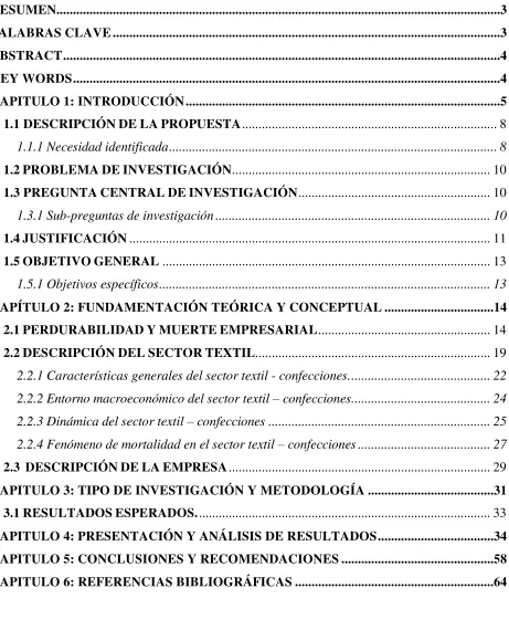 TABLA DE CONTENIDO 