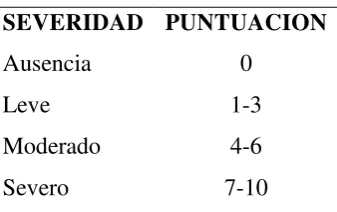 Tabla 2. Calificación De La Escala  