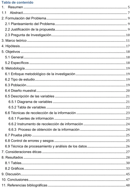 Tabla de contenido 