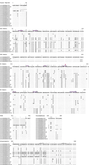 Figure 1.  positive and negative selection, respectively. Not all characterized sequences are shown.A