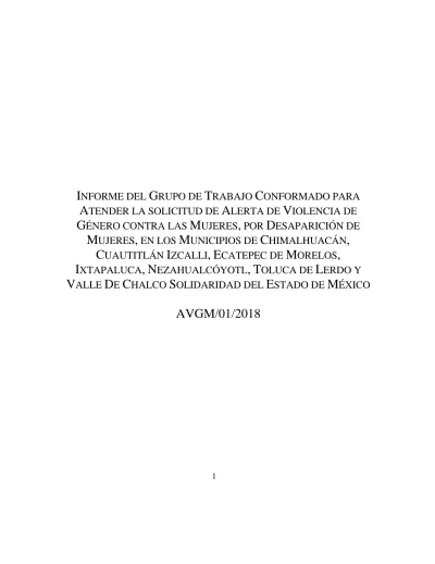 Informe Del Grupo De Trabajo Conformado Para Atender La Solicitud De Alerta De Violencia De 7920