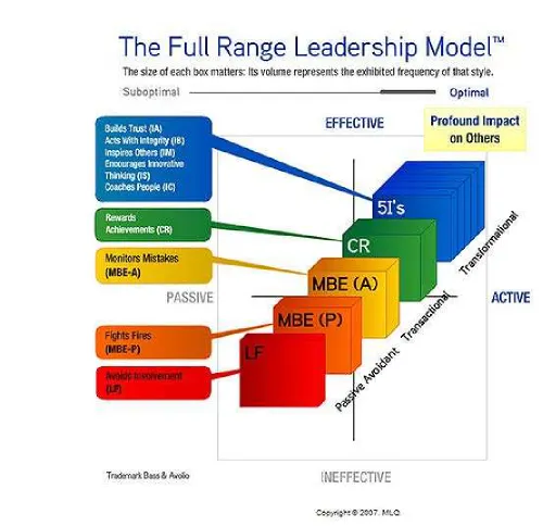 Figura 1: The Full Range Leadership Model. (Bass B. M., 2007)