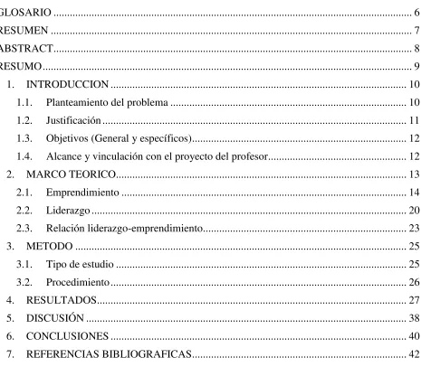 TABLA DE CONTENIDO 