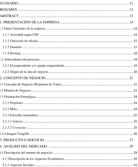 TABLA DE CONTENIDO 
