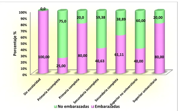 Figura 6. Grupo de estudio según nivel de escolaridad de las adolescentes atendidas en  el Hospital Hipólito Unanue de Tacna, 2013 
