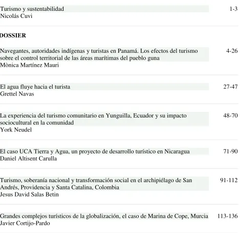 Tabla de contenidos 