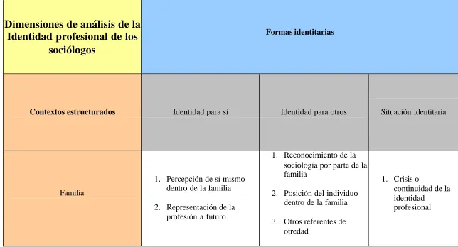 Cuadro A. Cuadro de dimensiones de análisis 