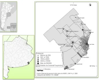 Figura 1  Localización de Mar del Plata en la provincia y Argentina 