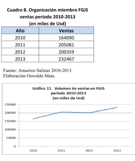 Cuadro 8. Organización miembro FGJS 