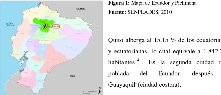 Figura 1: Mapa de Ecuador y Pichincha 