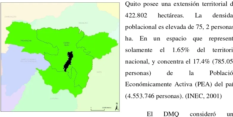Figura 2: Mapa de Pichincha y Quito-  Fuente: SENPLADES, 2010 